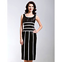 Clearance!Sheath/Column Scoop Tea-length Satin Cocktail/Homecoming Dress