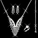 Gorgeous CZ Cubic Zirconia Wedding Bridal Jewelry Set(Including Necklace,Earing,Ring,Bracelet)(0986-S002)