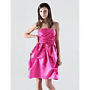 A-line Strapless Short/Mini Satin Bridesmaid/Cocktail Dress