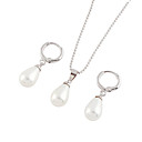 Fashion CZ And Brass With Platinum Plated Jewelry Set, Including Necklace, Earrings(0801-HY00707-18)