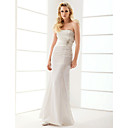 Trumpet/Mermaid Strapless Floor-length Elastic Woven Satin Wedding Dress