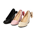 unità di elaborazione tomaia in pelle di alta zeppe con tacco bowknot / moda scarpa strass (1131-419)