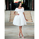 Ball Gown Knee-length Organza Wedding Dress With Wrap