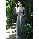 Sheath/ Column V-neck Floor-length Satin Ready-to-Wear Evening/ Prom Dress