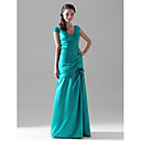 Trumpet/Mermaid V-neck Floor-length Satin Bridesmaid Dress