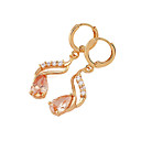 Fashion CZ Cubic Zirconia And Brass With 18K Gold Plated Earrings