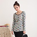 la primavera de 2011 la tendencia asiática corazón de impresión cuello redondo manga larga K46