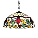 16 Inch Tiffany-style Grape Fruit Floral Edge Large Pendant (0835-P161071)