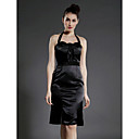 Sheath/Column Halter Knee-length Charmeuse Cocktail/Homecoming Dress