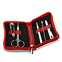 roestvrij staal nagelknipper manicure kit 5pcs-rood