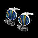 Round Zinc Alloy Cufflinks Groom Wear Accessories