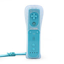 2-in-1 MotionPlus Remote Control + Protective Silicon Case for Wii/Wii U (Blue)
