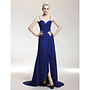 A-line Sweetheart Court Train Chiffon Evening Dress
