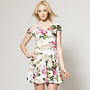 Floral Ruched Jersey Dress