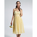 A-line Strapless Sweetheart Knee-length Chiffon Bridesmaid Dress
