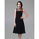 A-line Bateau Knee-length Chiffon Cocktail Dress