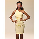Stretch Satin Sheath/Column One Shoulder Short/Mini Cocktail Dress inspired by Scarlett Johansson