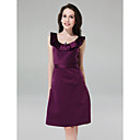 A-line Scoop Knee-length Satin Bridesmaid Dress