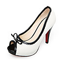 pu leren bovenkant hoge hakken peep-tenen met bowknot mode schoenen