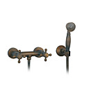 Fixation murale en laiton antique robinet de douche ensemble
