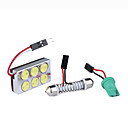 6 LED SMD Warm White Car Bulb Super Bright Light 5050