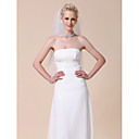 Two-tier Elbow Wedding Veil With Pencil Edge