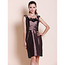 Sheath/Column Scoop Knee-length Taffeta Bridesmaid Dress