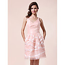 A-line V-neck Knee-length Taffeta Bridesmaid Dress