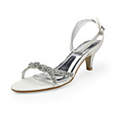 Leatherette Upper Low Heel Sandals With Rhinestone Wedding Shoes More Colors Available