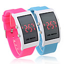 Pair of Silicone Band Red LED Wrist Watch - Blue & Red