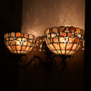 tiffany Glasmalerei 2-Licht Wandleuchte mit Blumenmuster