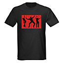  Sound and Music Activated EL Visualizer VU-Spectrum Dancer LED T-shirt (4*AAA)