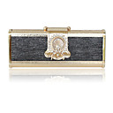 Stainless Steel Shell With Rhinestone Evening Handbags/ Clutches More Colors Available