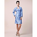Sheath/Column Strapless Short/Mini Taffeta Mother of the Bride Dress With A Wrap