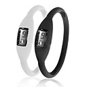 Coppia di orologi LED con cinturino in silicone - Nero e Bianco