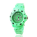 en plastique montre bracelet à quartz bande pour les femmes (en vert)