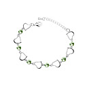 Elegant Ladies'/Child's Crystal Charm Bracelet In Silver Alloy