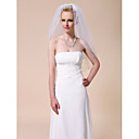 Two-tier Elbow Wedding Veils With Pencil Edge