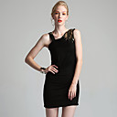 TS Asymmetrical Embellish Shoulder Dress