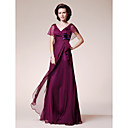 A-line V-neck Short Sleeve Floor-length Chiffon Mother of the Bride Dress