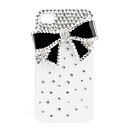 Protective Hard Case with Crystals for iPhone 4 (Black Bowknot)