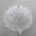 boîte à musique anneau de mariage oreiller avec plume blanche et strass