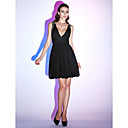 A-line V-neck Knee-length Chiffon Cocktail Dress