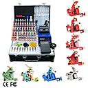 8 kit de tatouage fusils avec écran LCD de puissance et 40 d'encre + gratuitement tatouage temporaire 2 pcs