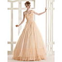 A-line One Shoulder Floor-length Organza Wedding Dress