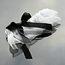 élégante en organza blanc et noir jarretière de mariage ruban