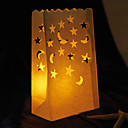 Moon & Star Shaped Cut-out Paper Luminary (Set of 4)