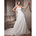 A-line Halter Court Train Taffeta Wedding Dress