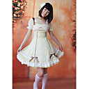 Short Sleeve Knee-length Camellia Floral Cotton Country Lolita Dress