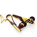 Noise Isolation In-Ear Stereo Earphones Yellow+Brown(3.5mm Jack/112cm Cable)